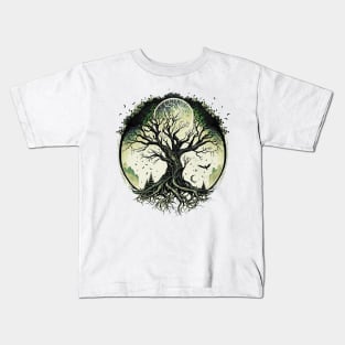 Tree of Life Under the Moon Connection, Life, Magic, Mystery Kids T-Shirt